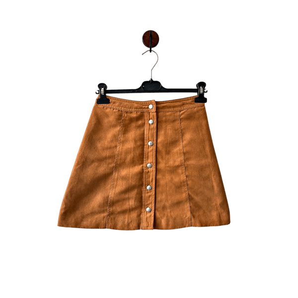 H&M faux suede A-line skirt in a camel brown color size XS / 34