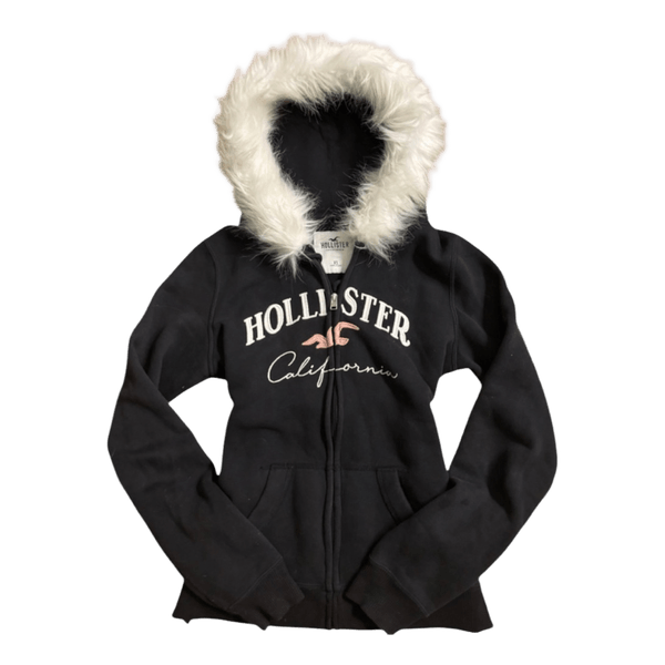 2000s Hollister black zip hoodie