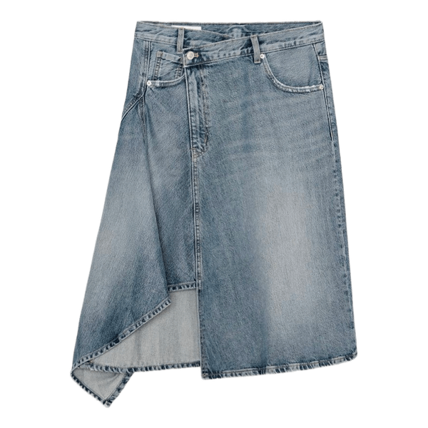 Asymmetrisk denimnederdel fra Zara