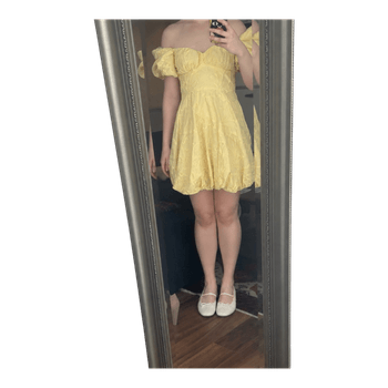 Cute yellow summer mini dress