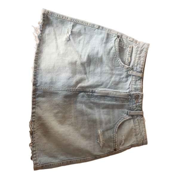 Lyseblå denim mininederdel