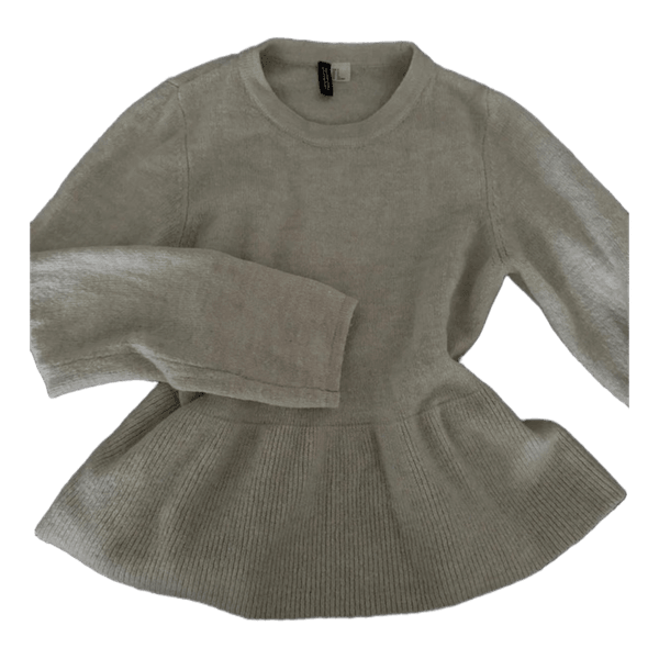 Beige knitted peplum jumper