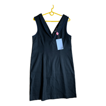 Black sleeveless v-neck dress
