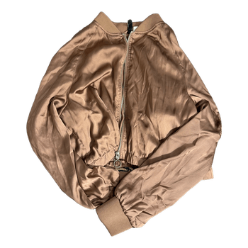 Pink satin bomber jacket