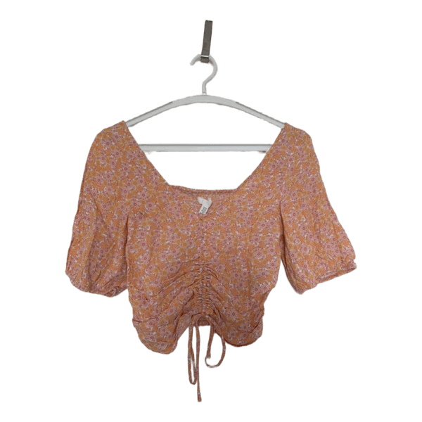 Orange floral crop top