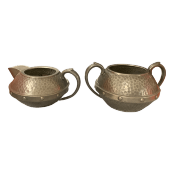 Craftsman pewter cream and sugar set