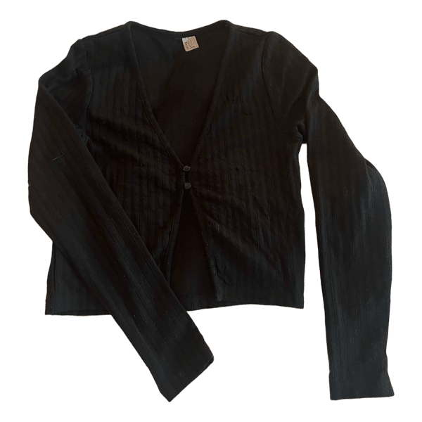 Black ribbed cardigan
