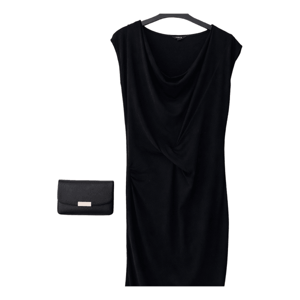 Black draped dress
