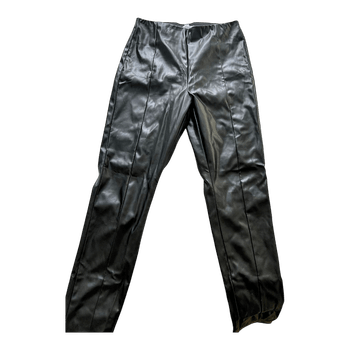 Black faux leather trousers