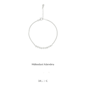 Silver zircon chain bracelet
