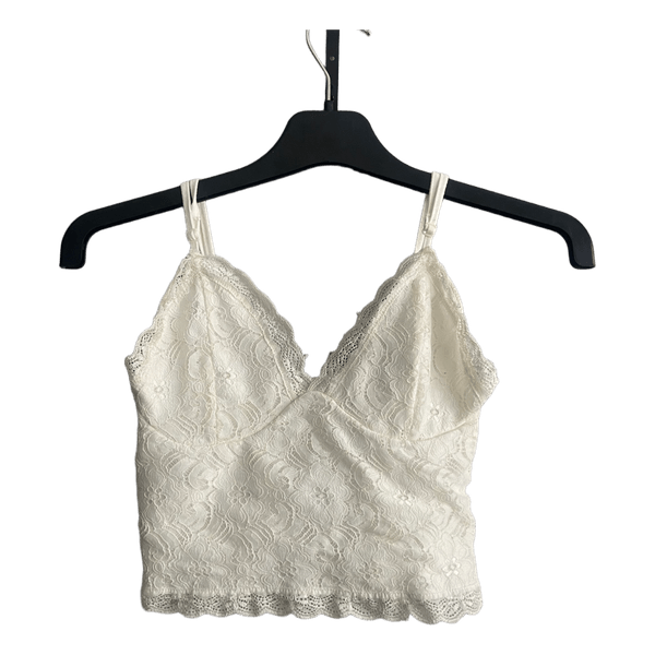 White lace crop top