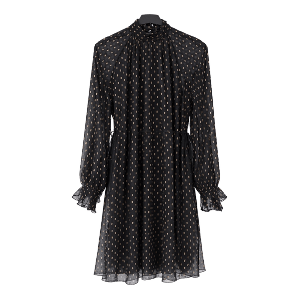 Black patterned mini dress