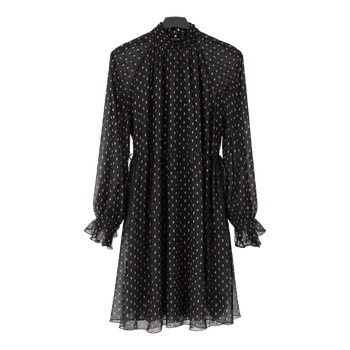 Black patterned mini dress