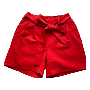 Red waist tie shorts