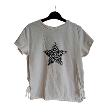 White leopard star t-shirt