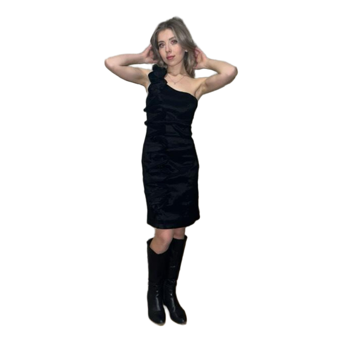 black dress for women midi Loup Tyler - this dress boasts a Willow Drawstring A Line Color:BROWN couture maternity dress