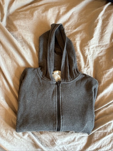 Grå Zip up hoodie med lynlås