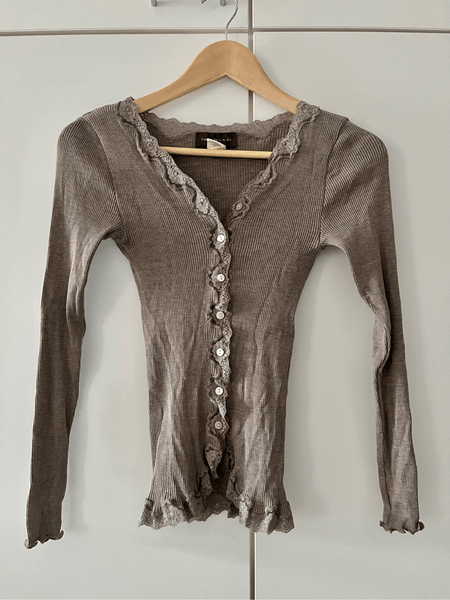 Ribbed lace cardigan