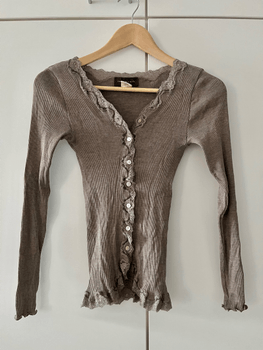 Ribbed lace cardigan