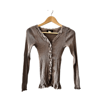 Ribbed lace cardigan