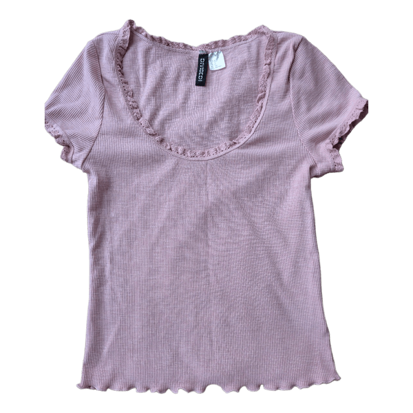 Pink ribbed t-shirt