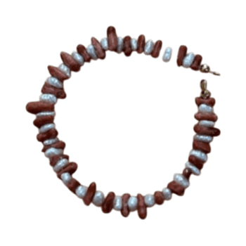 Beaded pearl coral bracelet
