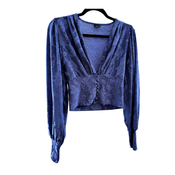 Blue floral blouse