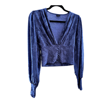 Blue floral blouse