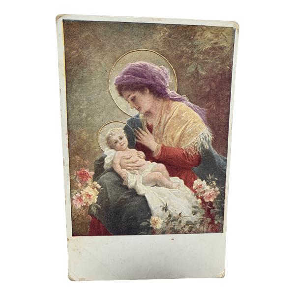 Vanaaegne postkaart Madonna ja lapsega
