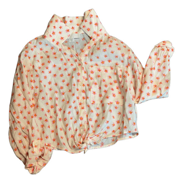Zara floral button-down shirt