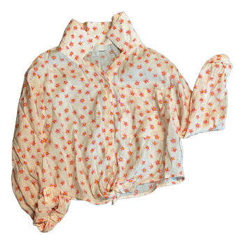 Zara floral button-down shirt