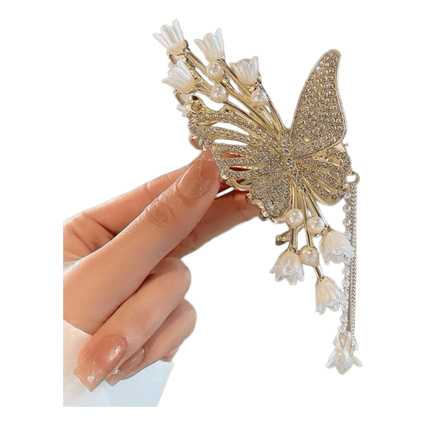 Gold butterfly hair clip