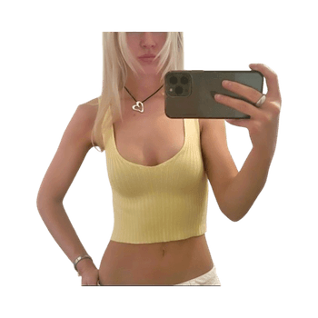butter yellow knit top