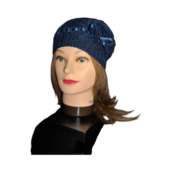 Navy blue knitted beanie