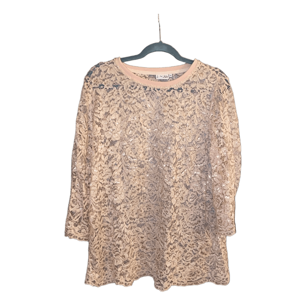 Lyserød lace top