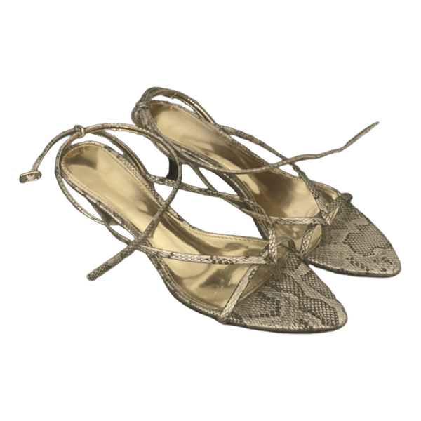 Snake print heeled sandals