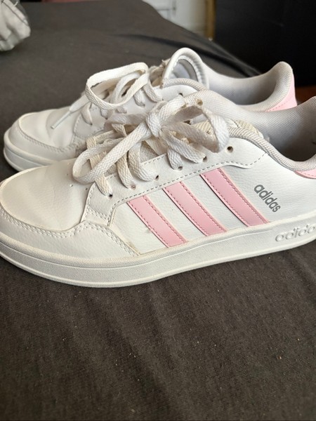 Adidas white pink sneakers