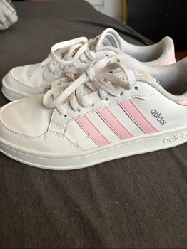 Adidas white pink sneakers