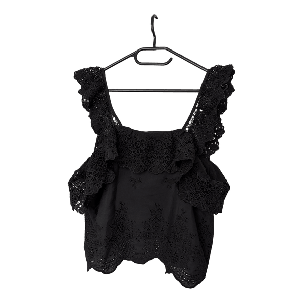 Black eyelet lace top