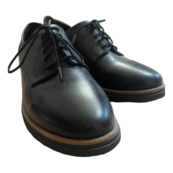 Black platform derby shoes