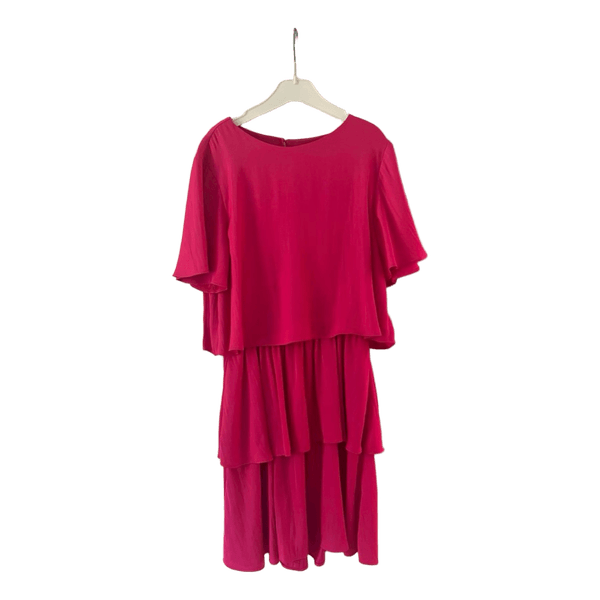 Pink tiered mini dress