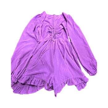 FB Sister purple dotted playsuit