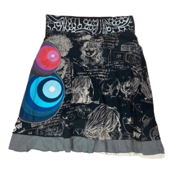Graphic print midi skirt
