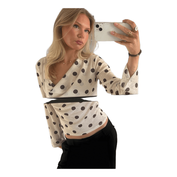 Polka dot long sleeve top