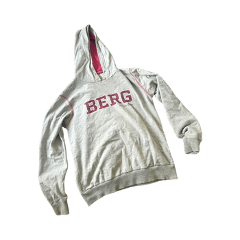 Grey hoodie with 'BERG' print