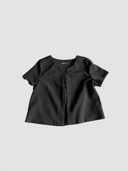 Black button front top