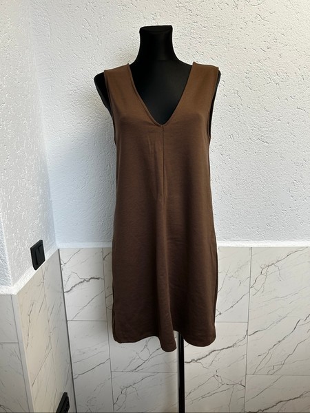 Brown V-neck dress