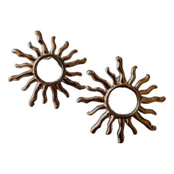 Gold sun stud earrings