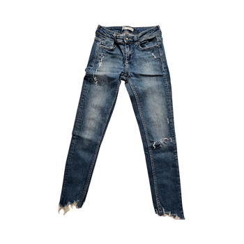 Blue ripped skinny jeans