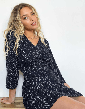 Spot print mini dress